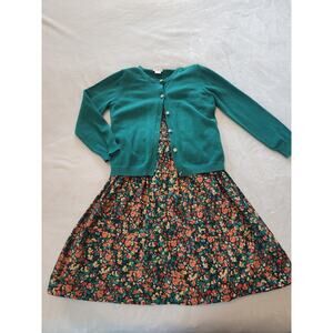 Crewcuts Girls Floral Dress w/ Matching Cardi Sz 7